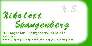 nikolett spangenberg business card